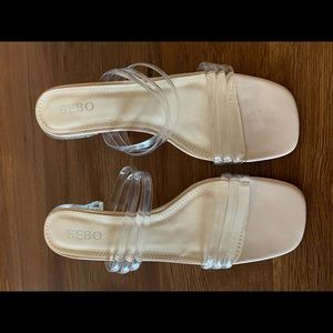 Lulu’s brand Bebo Nude Strappy Sandal Heels